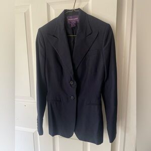 Ralph Lauren Navy 100% Silk Blazer